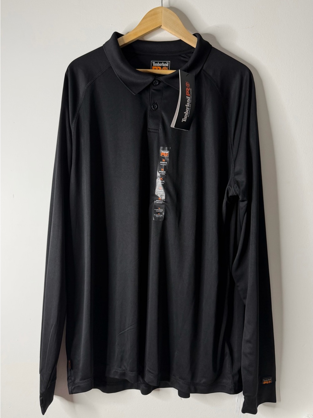 Timberland Men's Long Sleeve Black Polo Shirt